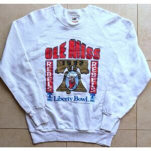 Ole Miss Rebels 1992 Liberty Bowl sweatshirt M white Mississippi football vtg